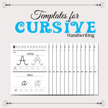 Cursive Handwriting Practice Pages - 2 in 1 by Yones - Acquire skills