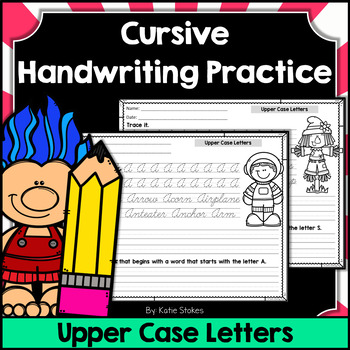 Cursive Handwriting Practice Pages - Capital Letters by Katie Stokes