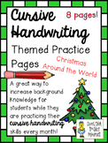 Cursive Handwriting ~ Practice Pages ~ Christmas Around th