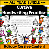 Cursive Handwriting Practice Pages - Monthly Holiday Conte