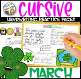 Cursive Handwriting Practice Pages Monthly Seasonal - MARCH