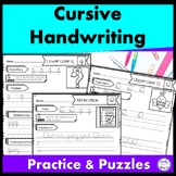 Cursive Handwriting Practice Pages with Alphabet Posters