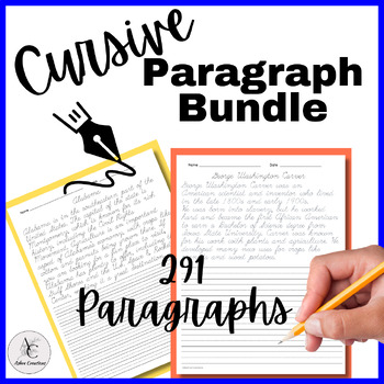 Preview of Cursive Handwriting Practice Paragraphs Bundle