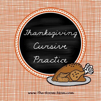 Preview of Cursive Handwriting Practice, Thanksgiving (freebie)