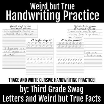 Preview of Cursive Handwriting Practice | Weird but True