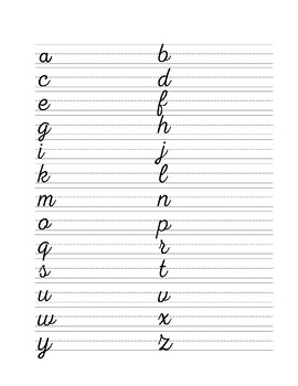 Cursive Handwriting Practice Worksheet by Mlle McKeown French Resources