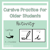 Cursive Handwriting Practice Worksheet Activity Letter I