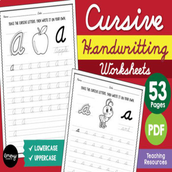 Cursive Handwriting Practice Worksheets by leini teacher | TPT