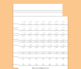 Cursive Handwriting Practice Worksheets A-Z Alphabet Traci