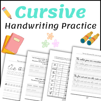 Cursive Handwriting Practice Worksheets ( Silly sentences ) | TPT
