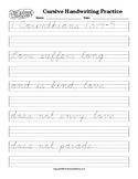 Cursive Handwriting Practice and Copying I Corinthians 13:4