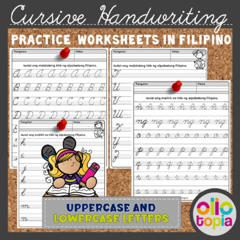 cursive handwriting practice in filipino by oliotopia tpt