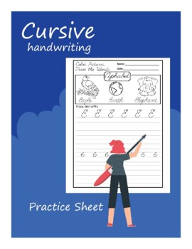 Preview of Cursive Handwriting Practice tracing letters and words worksheet for Kids