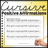 Cursive Handwriting Practice with 48 Weekly Positive Affirmations