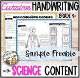 Cursive Handwriting Practice with Science Passages- FREEBIE