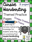 Cursive Handwriting ~ Themed Practice Pages ~ Creepy Crawl
