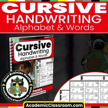 Preview of Cursive Handwriting  Practice Writing Letters Aa-Zz Cursive Word Practice Pages