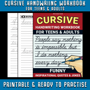 Preview of Cursive Handwriting Workbook For Teens & Adults