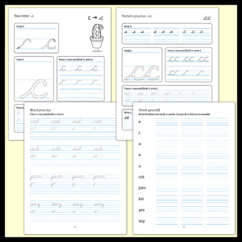 Cursive Handwriting Practice Pages - Lowercase alphabet workbook - D ...