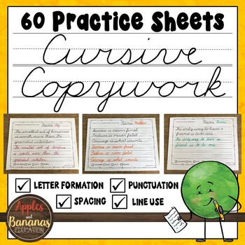 Cursive Handwriting Worksheets - 60 Days of Cursive Copywork Practice