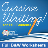 Cursive Handwriting Worksheets ESL ELL Newcomer