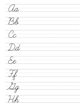 cursive writing worksheets a z