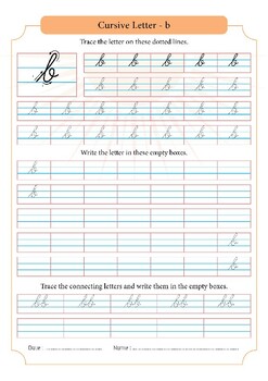 Cursive Handwriting Worksheets Practice for (Preschool & Kindergarten ...