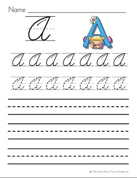 Cursive Handwriting Worksheets Uppercase and Lowercase by In The Green Room