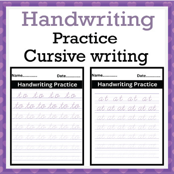 Cursive Handwriting practice worksheets for kids. by Simon and Co