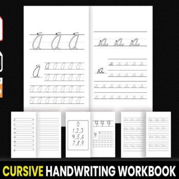 Preview of Cursive Handwriting workbook D'Nealian 100 Pages