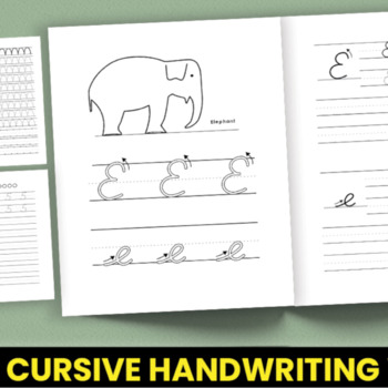 Preview of Cursive Handwriting workbook D'Nealian (Color, Trace, Write and More!)
