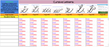 Preview of Cursive Letter Checklist