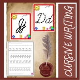 Cursive Letters Wall Classroom Decor & Worksheets | Beach Themed