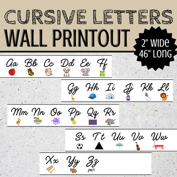 Preview of Cursive Letters Wall Printout | Cursive Alphabet Poster | Writing Cursive Letter