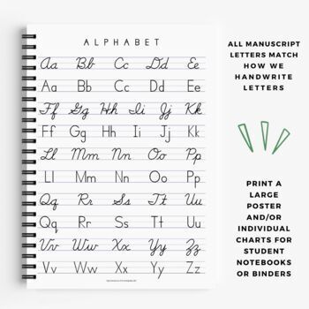 alphabet in cursive printable chart