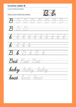 Cursive Mastery: Letter 'B' Practice Worksheets for Upper and Lower Case