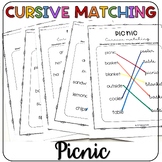 Cursive Matching Worksheets - Picnic