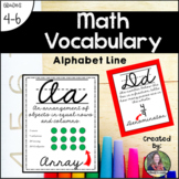 Cursive Math Vocabulary and Alphabet Line for Upper Elementary