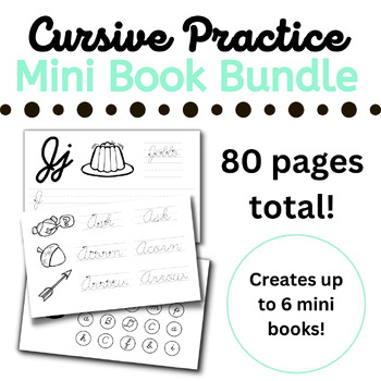 Preview of Cursive Mini Book Bundle Tracing Writing Uppercase Lowercase Letters