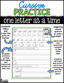 Cursive Handwriting by A Teachable Teacher | Teachers Pay Teachers