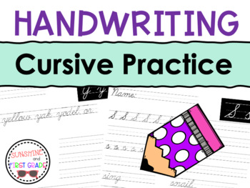 Cursive Practice by Mary Rode - Sunshine and First Grade | TPT