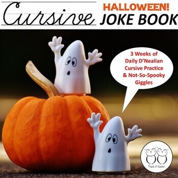 Preview of Cursive Practice Halloween Joke Book
