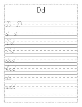 Cursive Practice Pages, Handwriting by Brick Red Bard | TpT