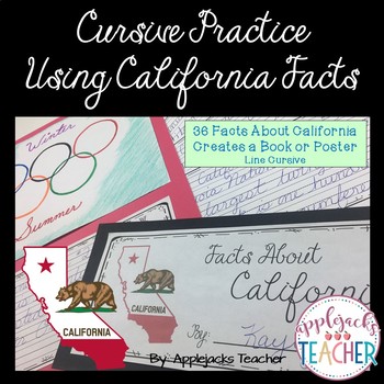Preview of Cursive Practice Using California Facts