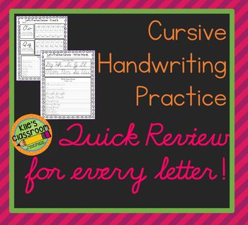 Preview of Cursive Practice and  Quick Review  - Relearn and Improve Your Cursive Writing