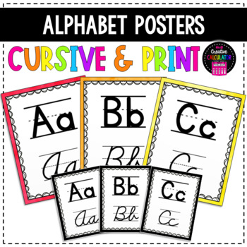 Preview of Cursive & Print Alphabet Posters - Handwriting Posters