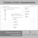 Cursive Quiz Test Assessments