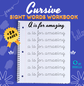 Preview of Cursive Sight Words Workbook for Kids