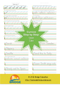 Preview of Cursive Step By Step - Upper Case A-G