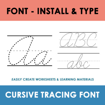 Preview of Tracing Font, Cursive Writing, Cursive Font, Cursive Handwriting, Cursive Letter